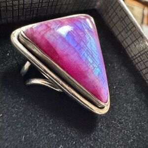 925 Pink Moonstone Ring